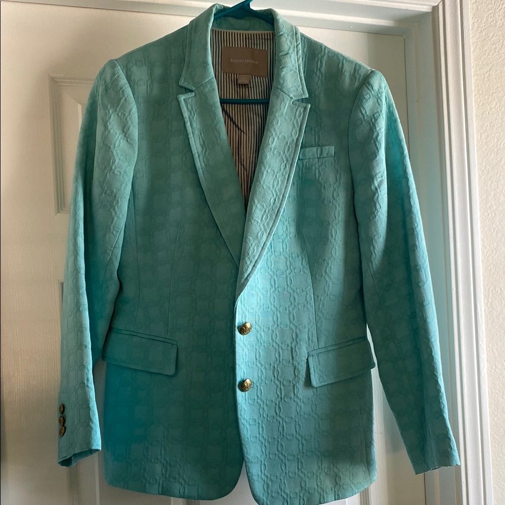Banana Republic Blue Blazer Structured Modern Fit